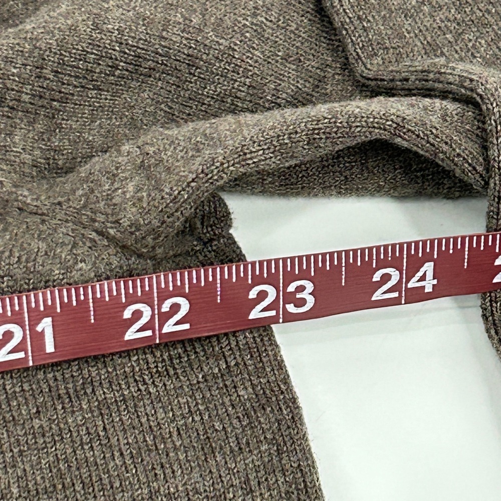 Brooks Brothers Sweater Mens L Brown V-Neck Extra Fine Italian Merino Wool Knit - Picture 6 of 8